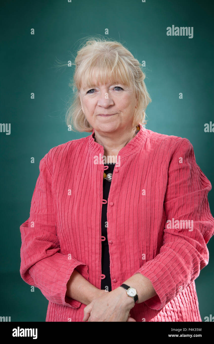 Polly Toynbee, the British journalist, at the Edinburgh International Book Festival 2015. Edinburgh, Scotland. 28th August 2015 Stock Photo