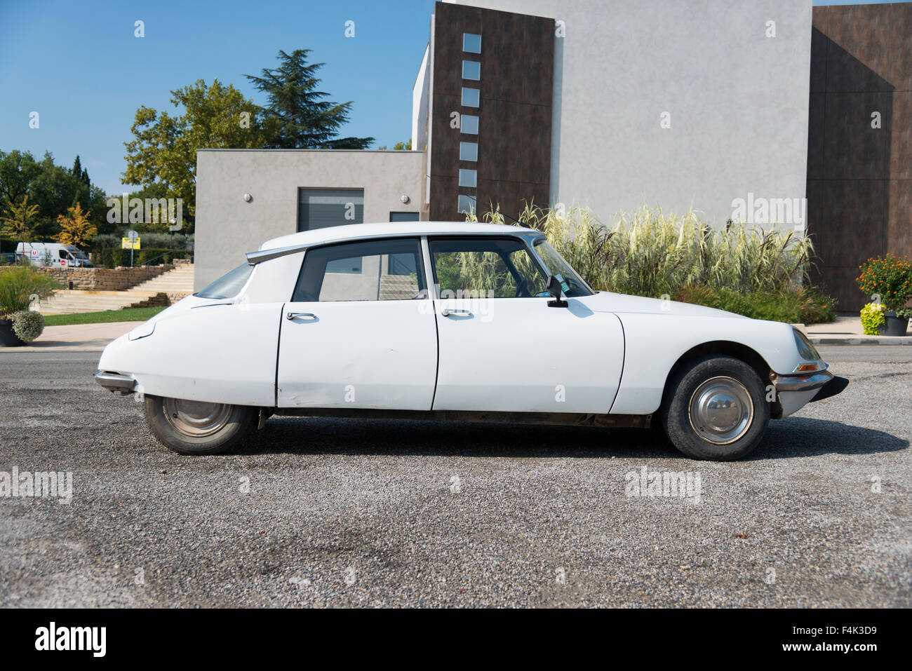A Citroen DS vintage car parked in France Stock Photo