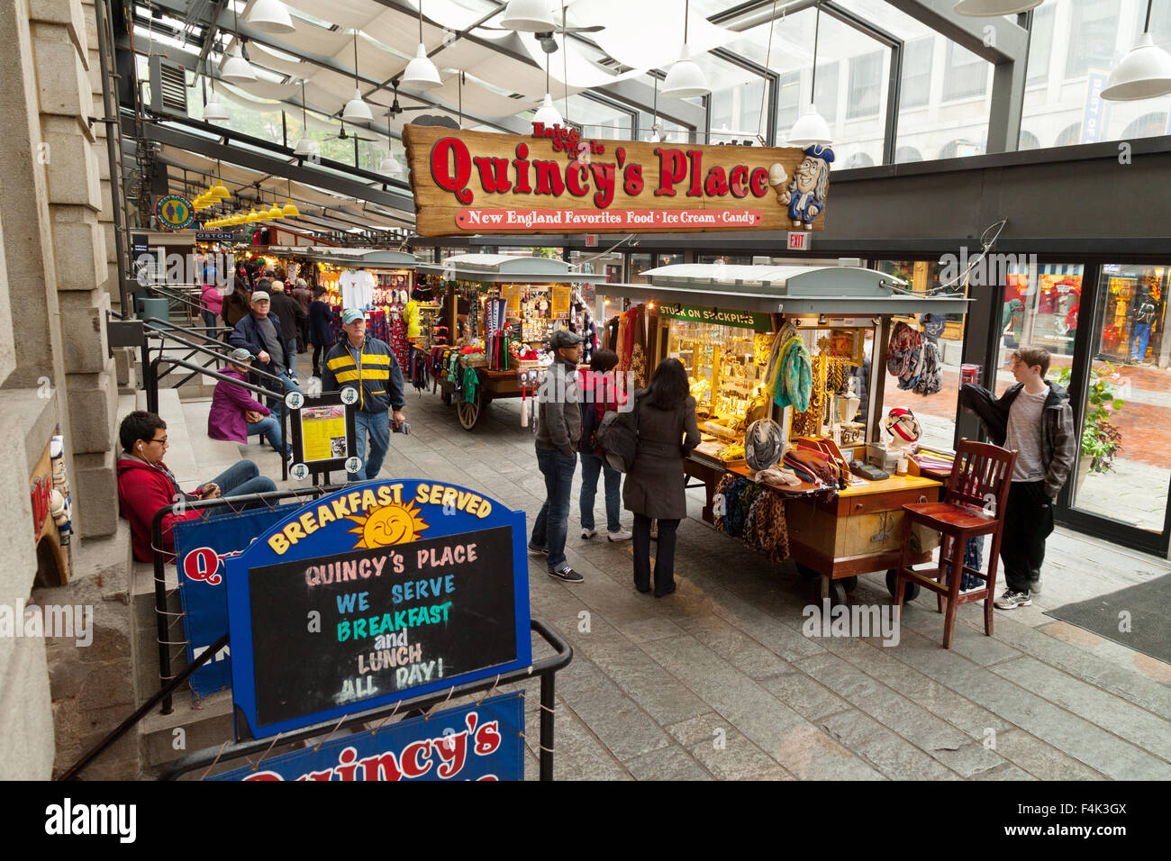 A scene in Quincy market, Boston Massachusetts USA Stock Photo - Alamy