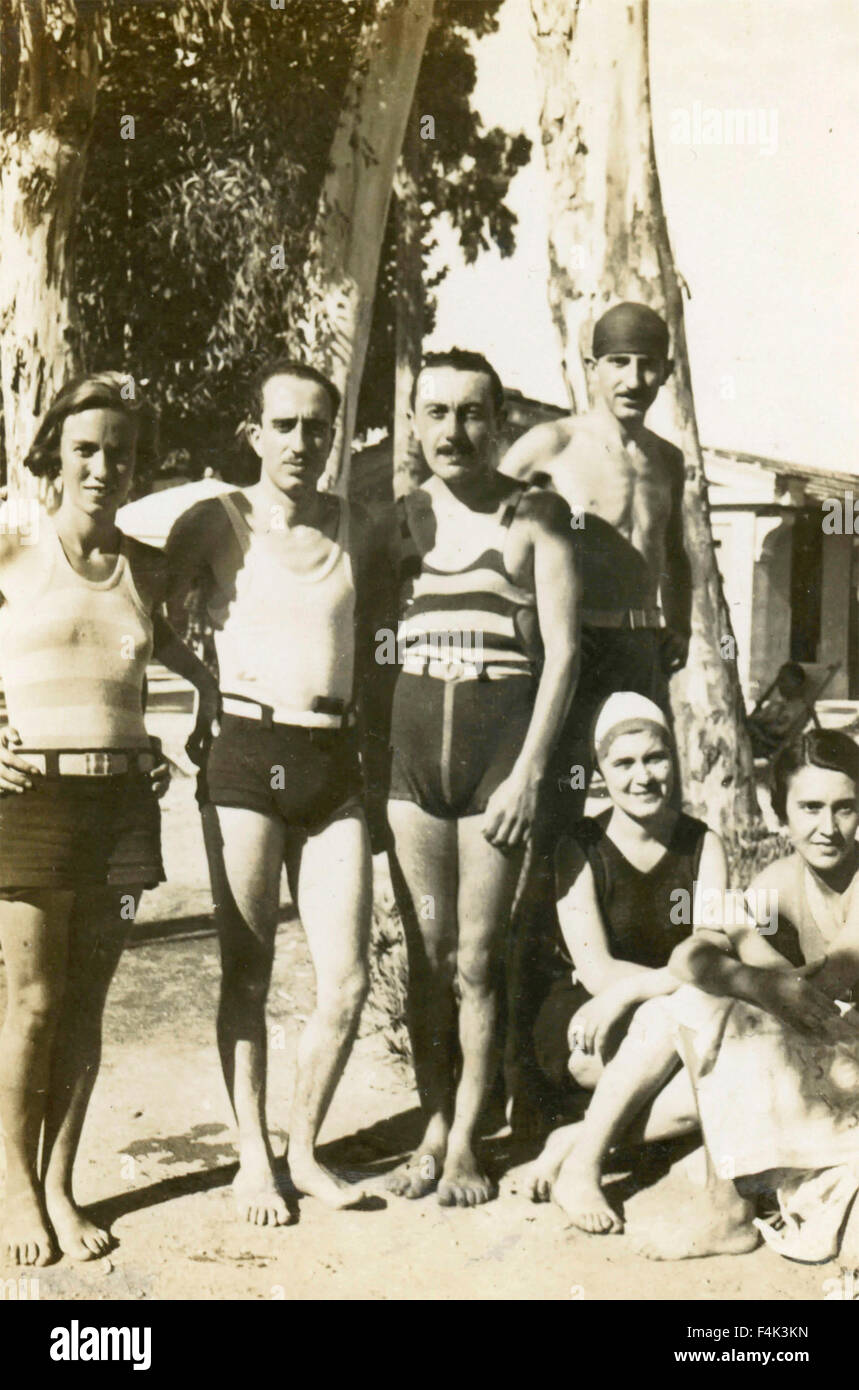 Group in bathing suits, Italy Stock Photo Alamy