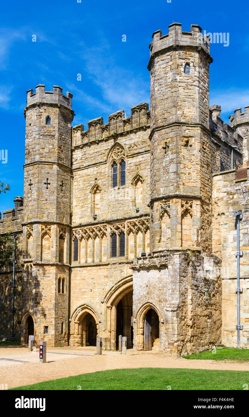 The 14thC gatehouse at Battle Abbey, site of the Battle of Hastings, 1066 Battle of Hastings Abbey and Battlefield, E Sussex, UK Stock Photo