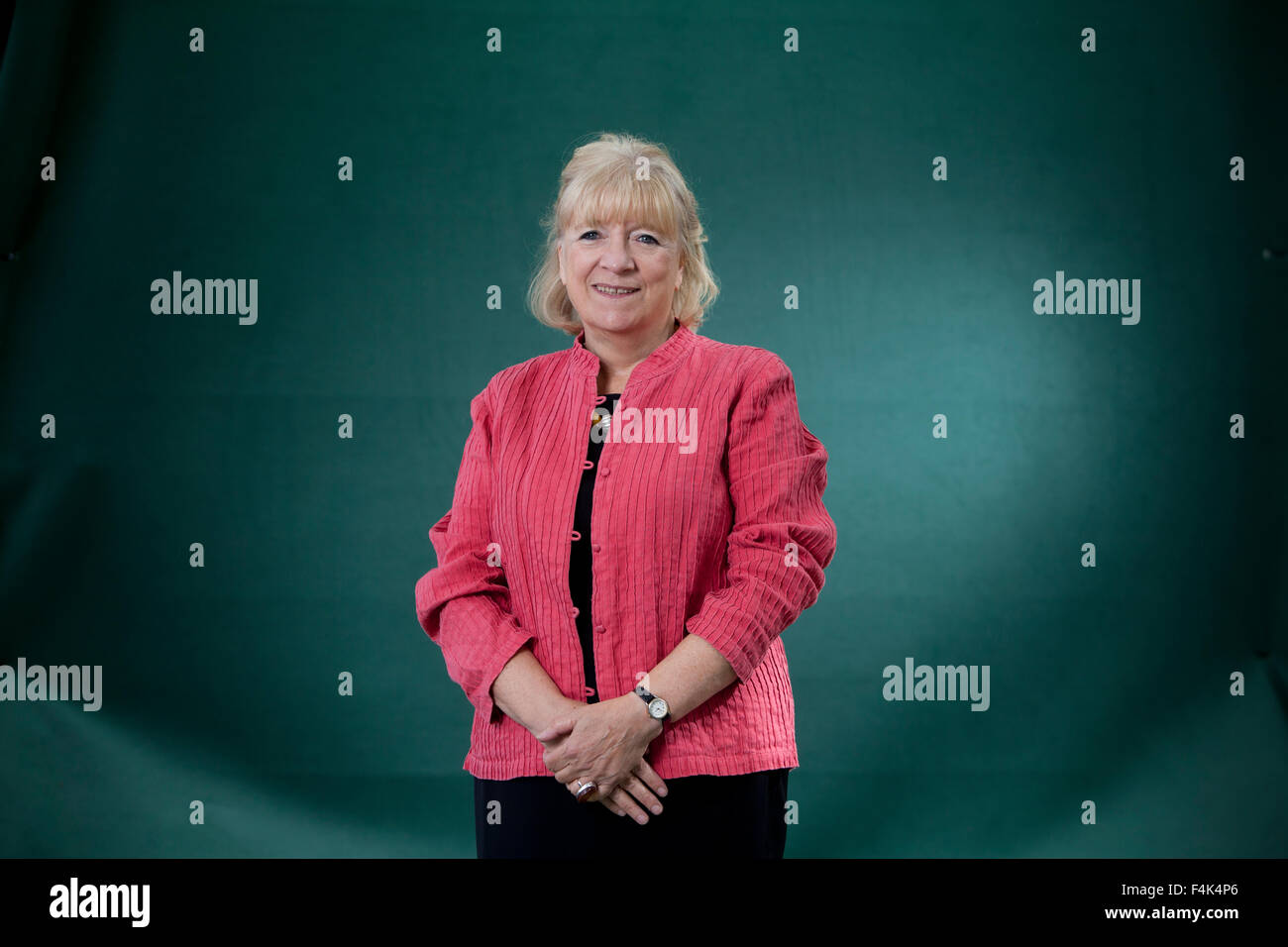 Polly Toynbee, the British journalist, at the Edinburgh International Book Festival 2015. Edinburgh, Scotland. 28th August 2015 Stock Photo