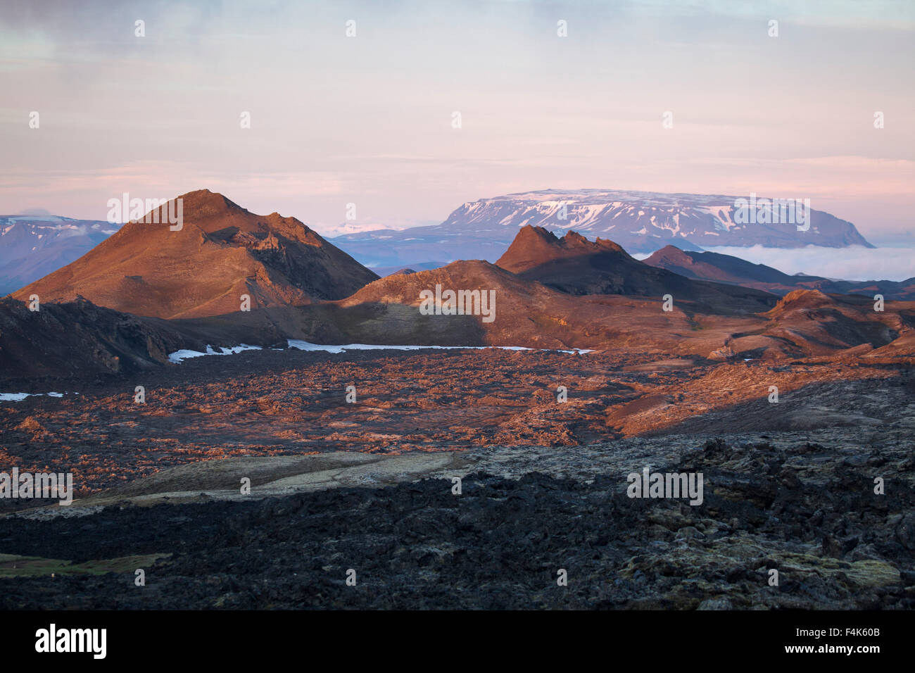 Dawn over Leirhnjukur lava field, Krafla volcano, Myvatn, Nordhurland ...