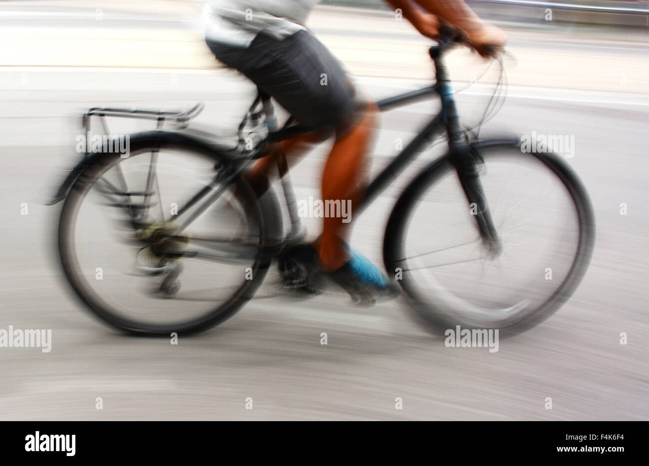 Bicycle in Blurred motion Stock Photo