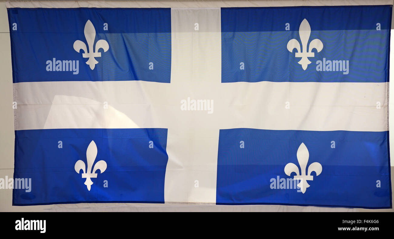 Flag of Quebec, The Fleurdelise, Canada Stock Photo Alamy