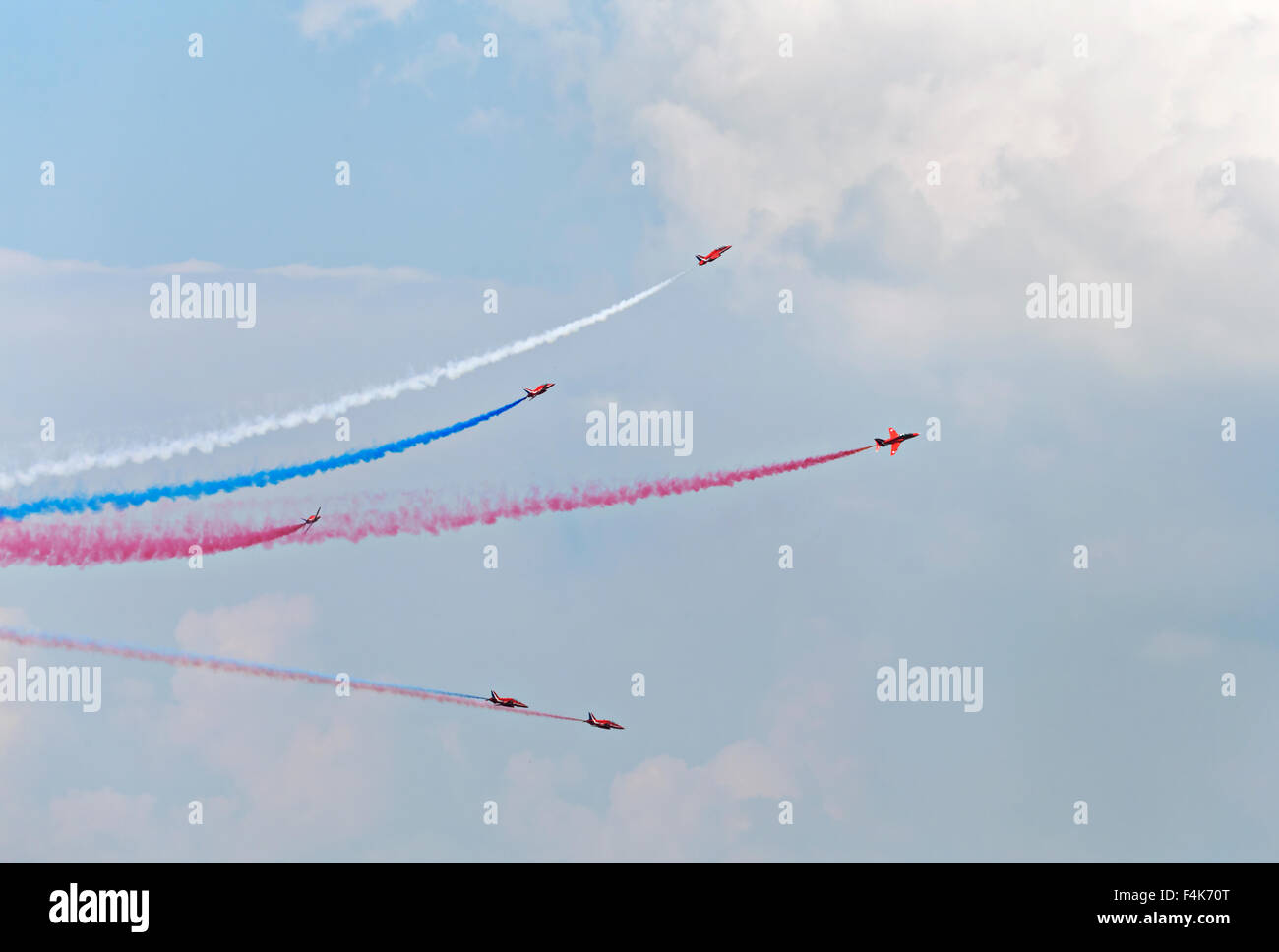 Planes on an air show against cloudy sky Stock Photo - Alamy
