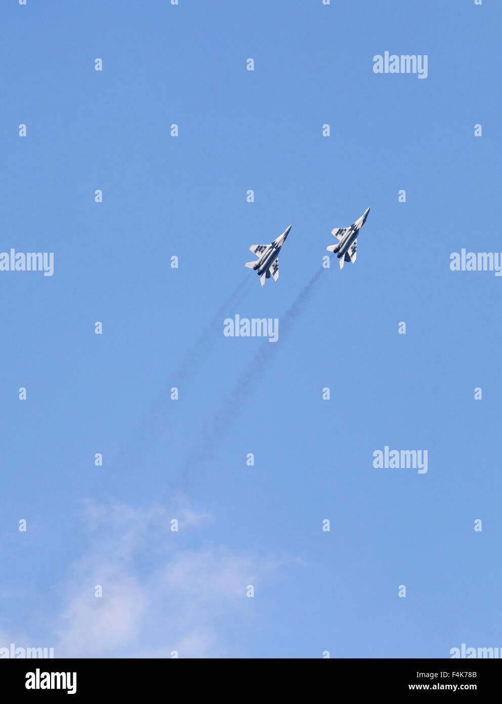 Planes on an air show against cloudy sky Stock Photo - Alamy