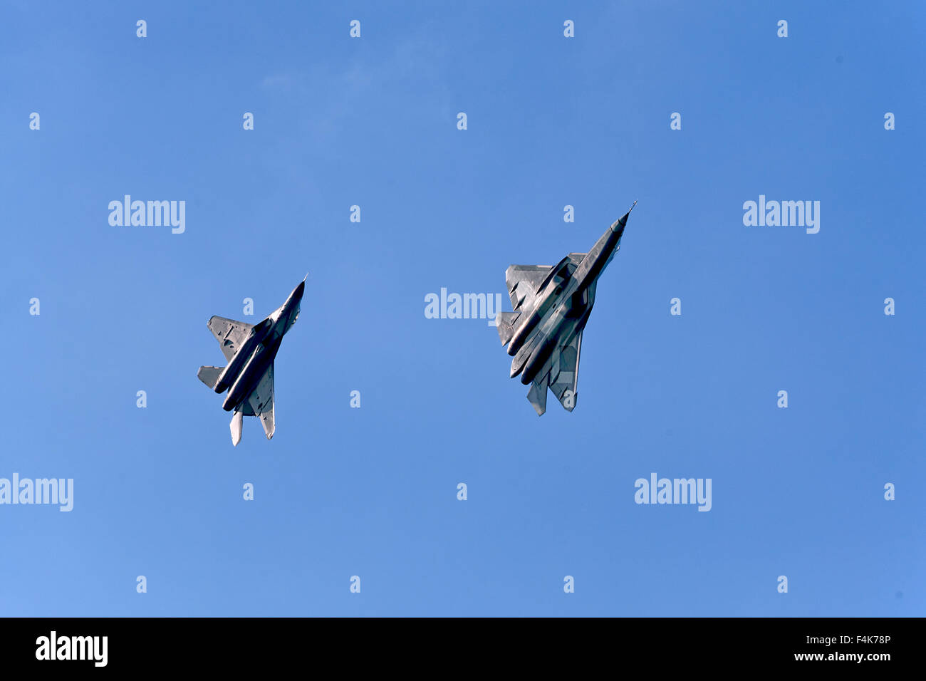 Planes on an air show against clear sky Stock Photo - Alamy