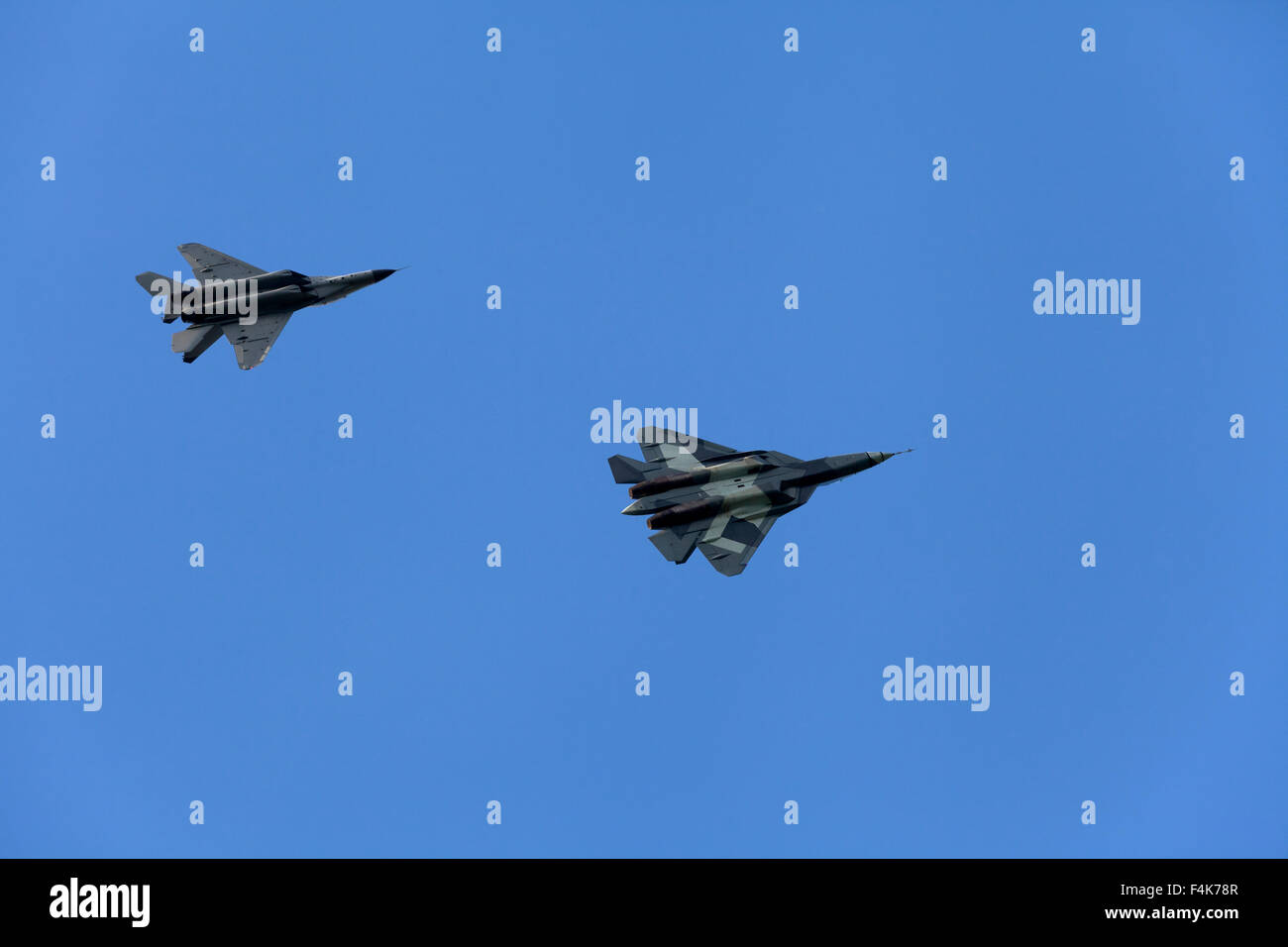 Planes on an air show against clear sky Stock Photo - Alamy