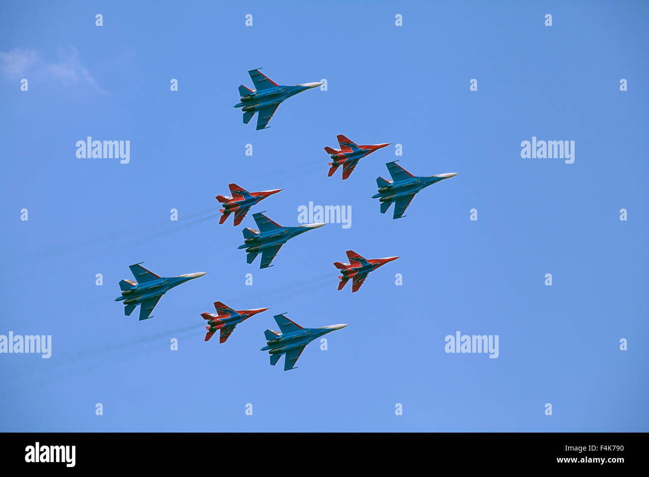 Planes on an air show against clear sky Stock Photo - Alamy