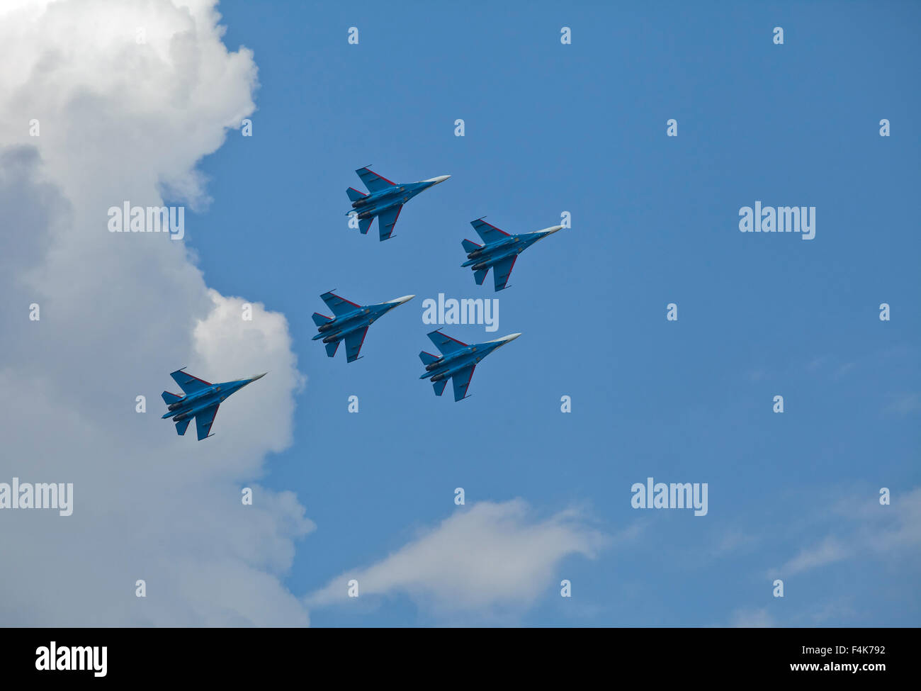 Planes on an air show against clear sky Stock Photo - Alamy
