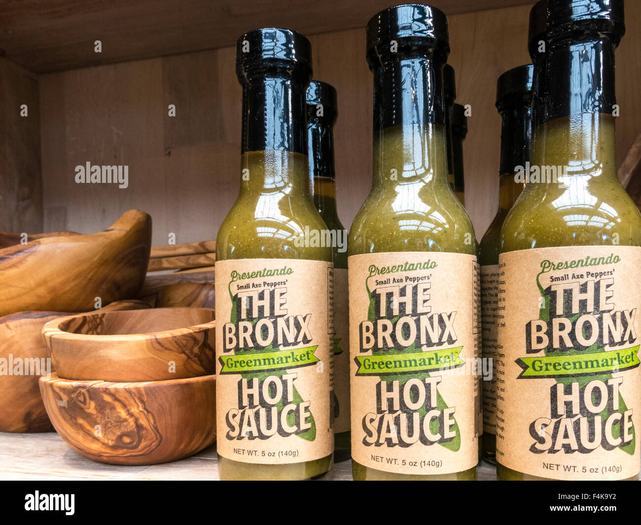 Bottles of "The Bronx" Brand Hot Sauce, Visitor Center Shop, New York