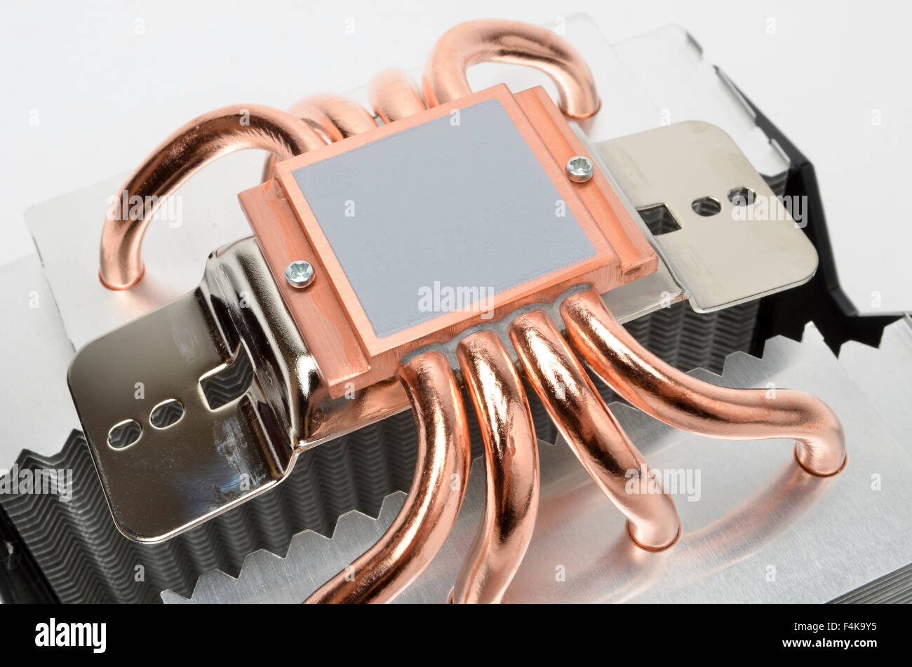 Pre-applied MX-2 thermal compound and copper heat pipes on the underside of  an Arctic Cooling Freezer Xtreme CPU cooler Stock Photo - Alamy