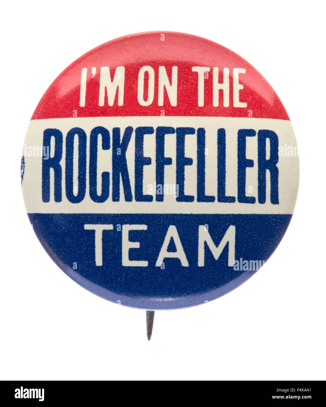 A 1968 Nelson Rockefeller presidential campaign button pin Stock Photo
