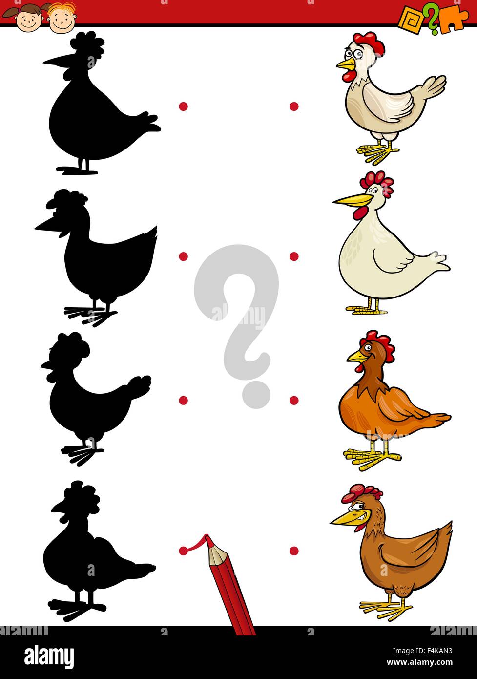 Cartoon Illustration of Education Shadow Task for Preschool Children ...