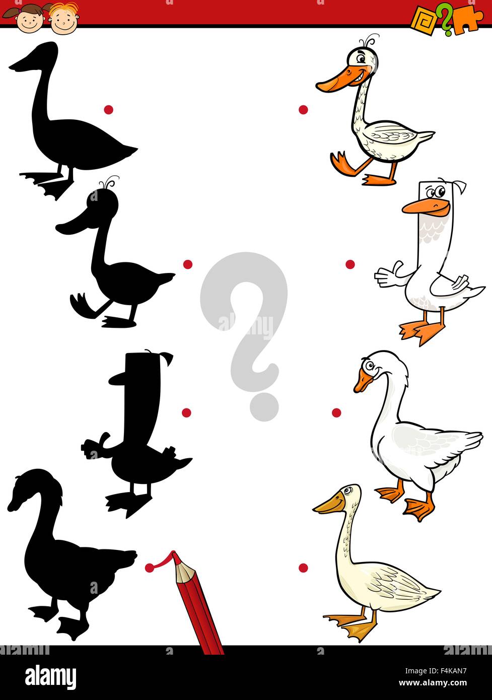 Cartoon Illustration of Education Shadow Task for Preschool Children ...