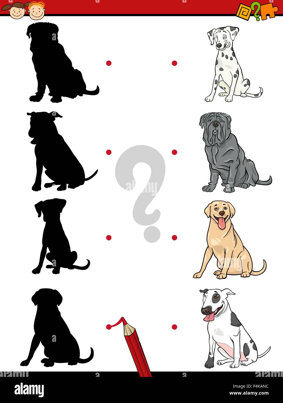 Cartoon Illustration of Education Shadow Task for Preschool Children ...
