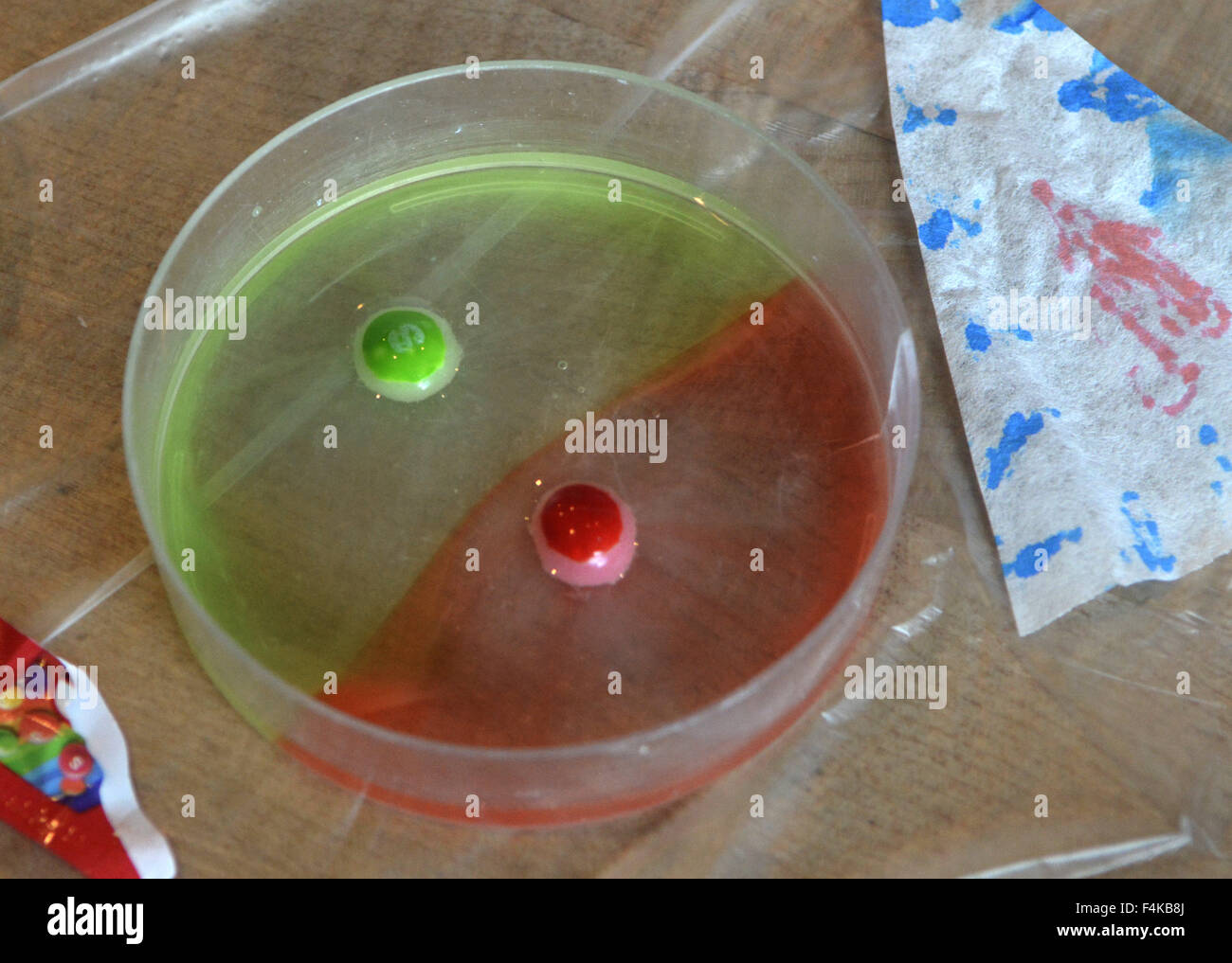 Usa. 19th Oct, 2015. ASEC A pair of Skittles dissolve and spread