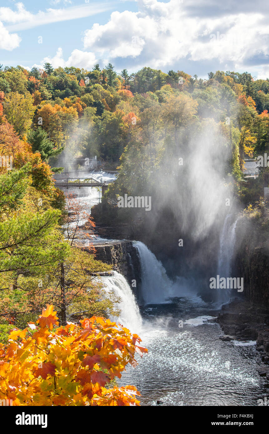 Waterfalls from the Ausable Chasm bridge Stock Photo - Alamy