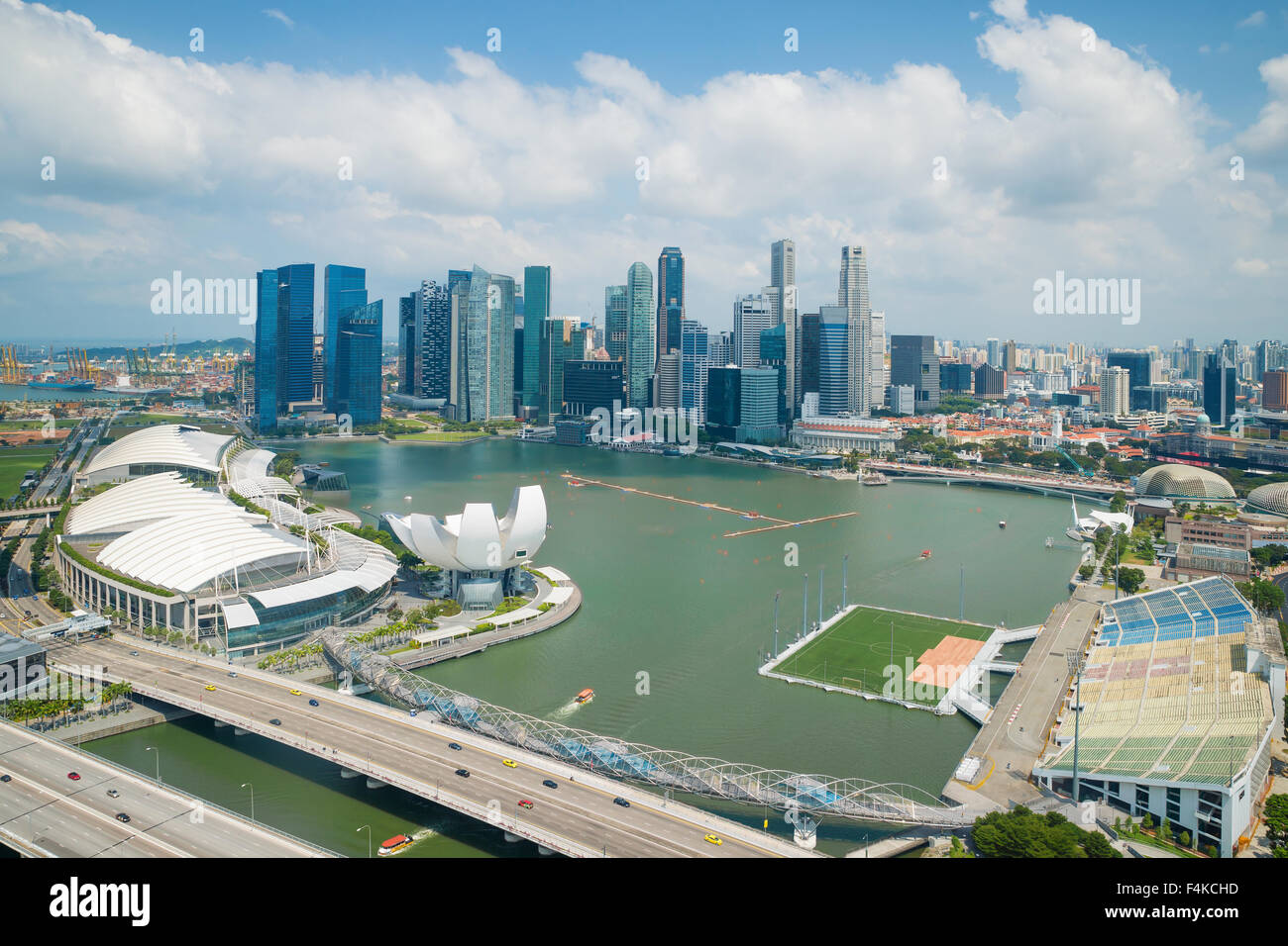 Aerial view of Singapore in downtown district Stock Photo