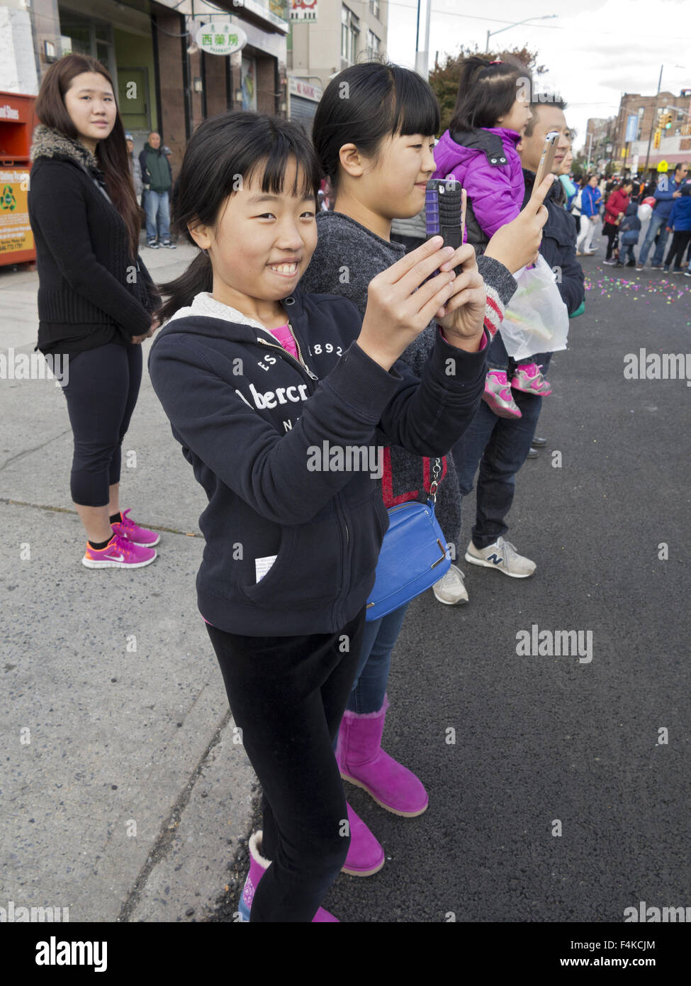 China Day Festival and Lantern Parade in 'Little Chinatown' in Sunset Park in Brooklyn, NY, Oct.18, 2015. Stock Photo