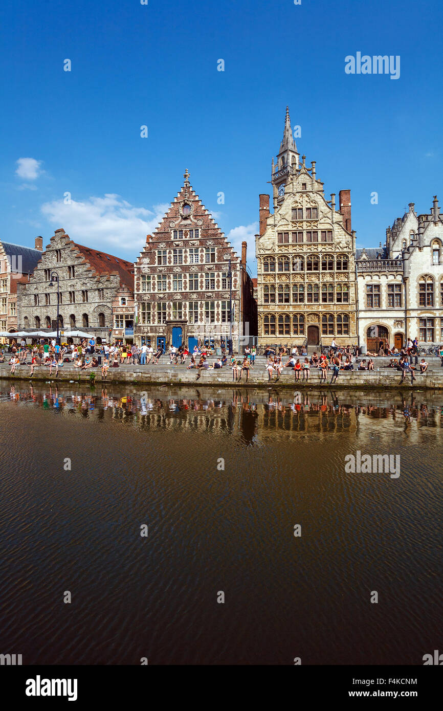 Old graslei harbour ghent belgium hi-res stock photography and images ...