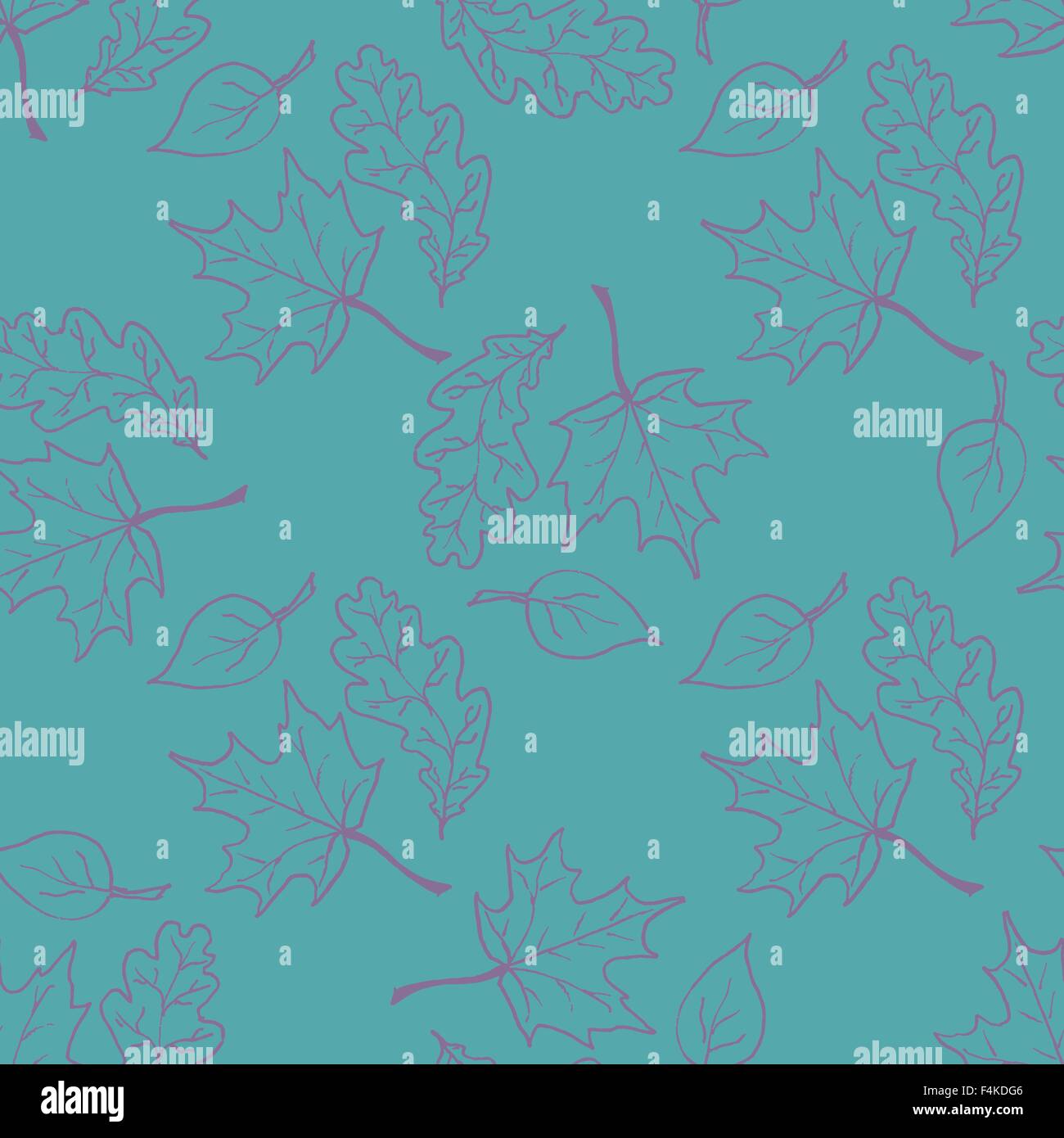 Seamless pattern with hand drawn leaves Stock Vector Image & Art - Alamy