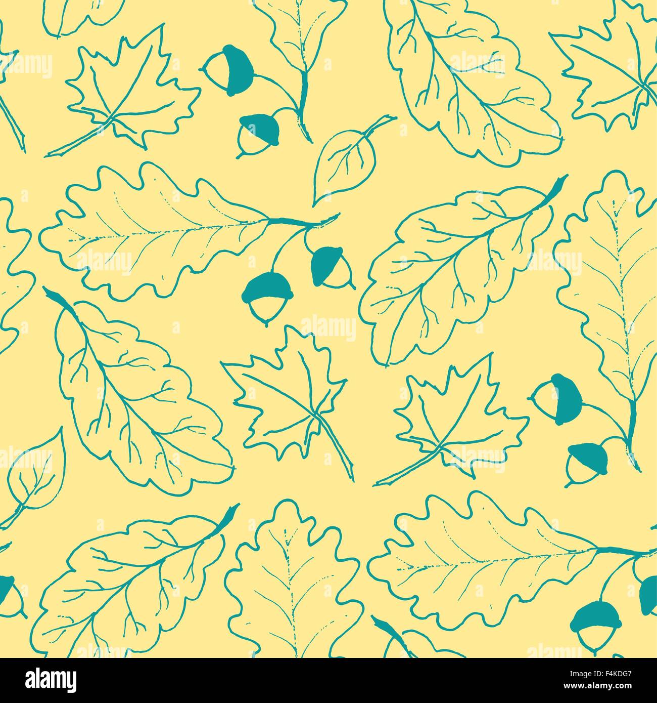 Seamless pattern with hand drawn leaves Stock Vector Image & Art - Alamy