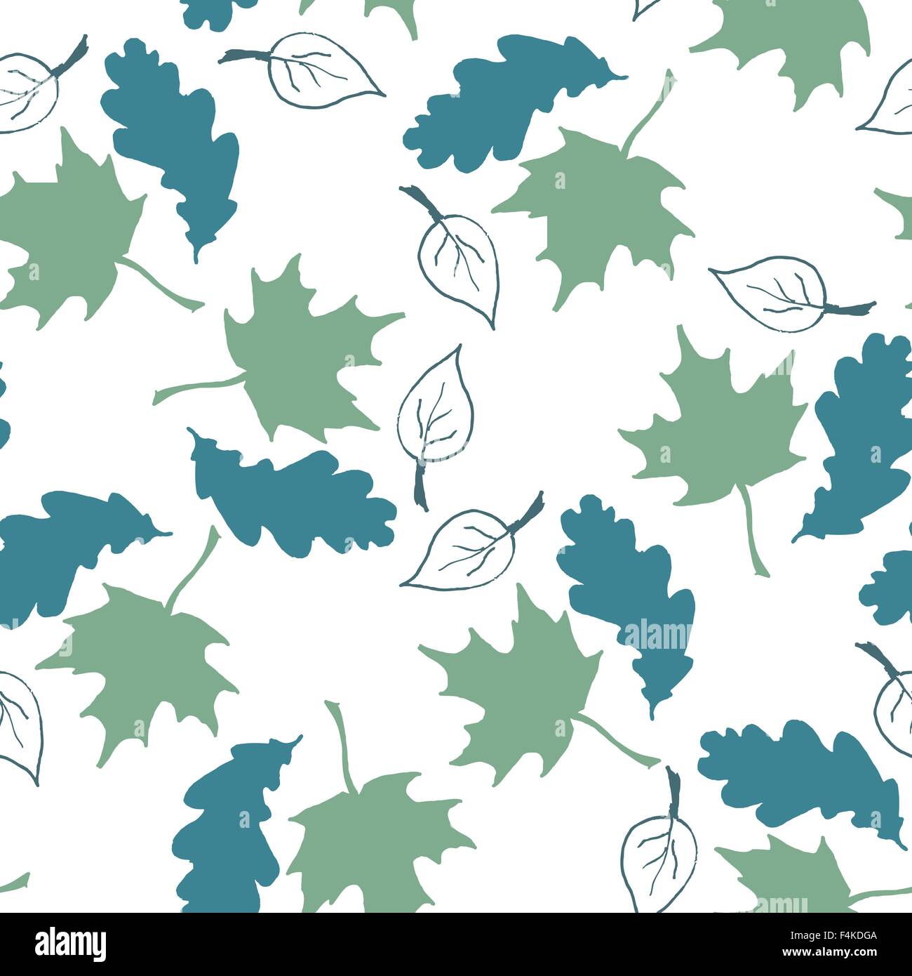 Seamless pattern with hand drawn leaves Stock Vector Image & Art - Alamy