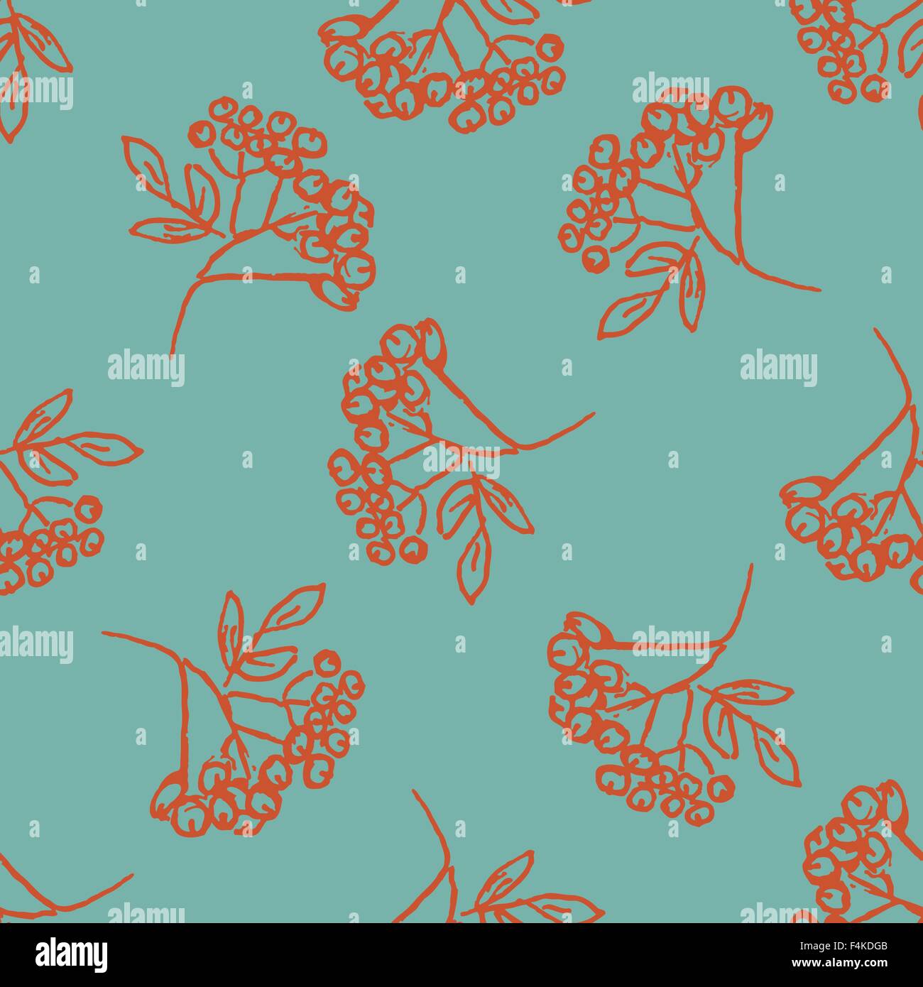 Seamless pattern with hand drawn leaves Stock Vector Image & Art - Alamy