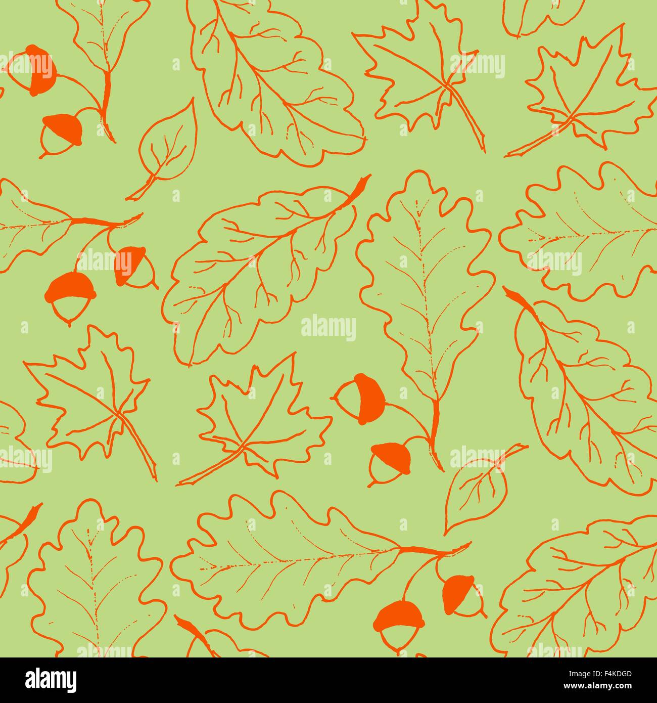 Seamless pattern with hand drawn leaves Stock Vector Image & Art - Alamy