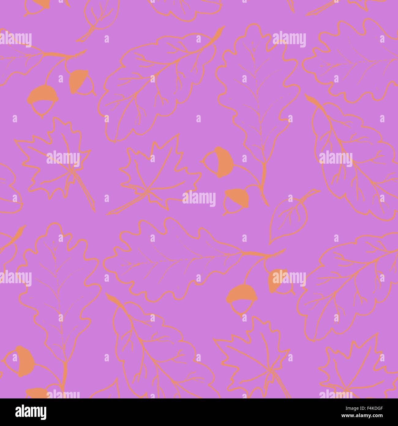 Seamless pattern with hand drawn leaves Stock Vector Image & Art - Alamy