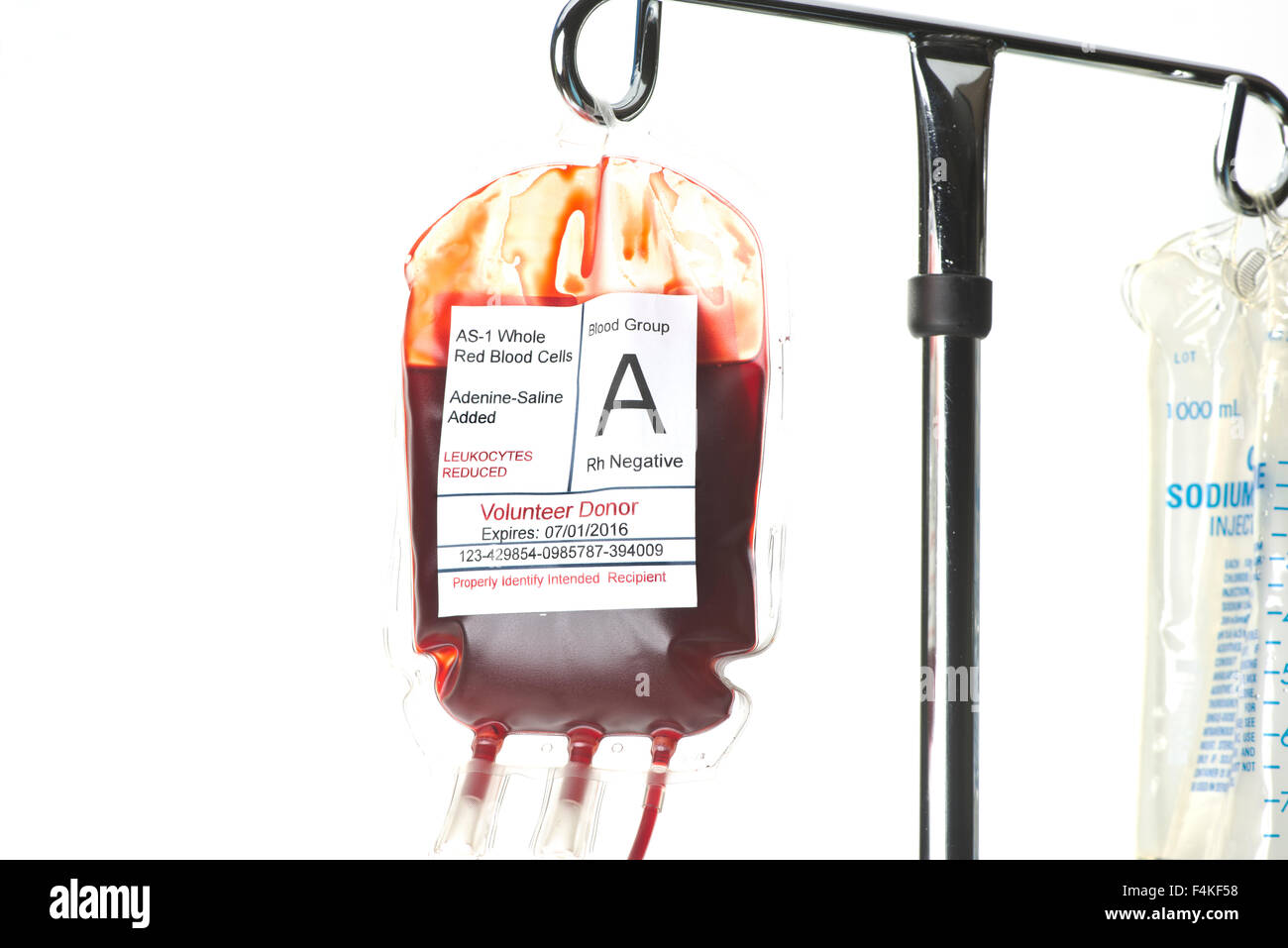 Unit of type A Blood Stock Photo