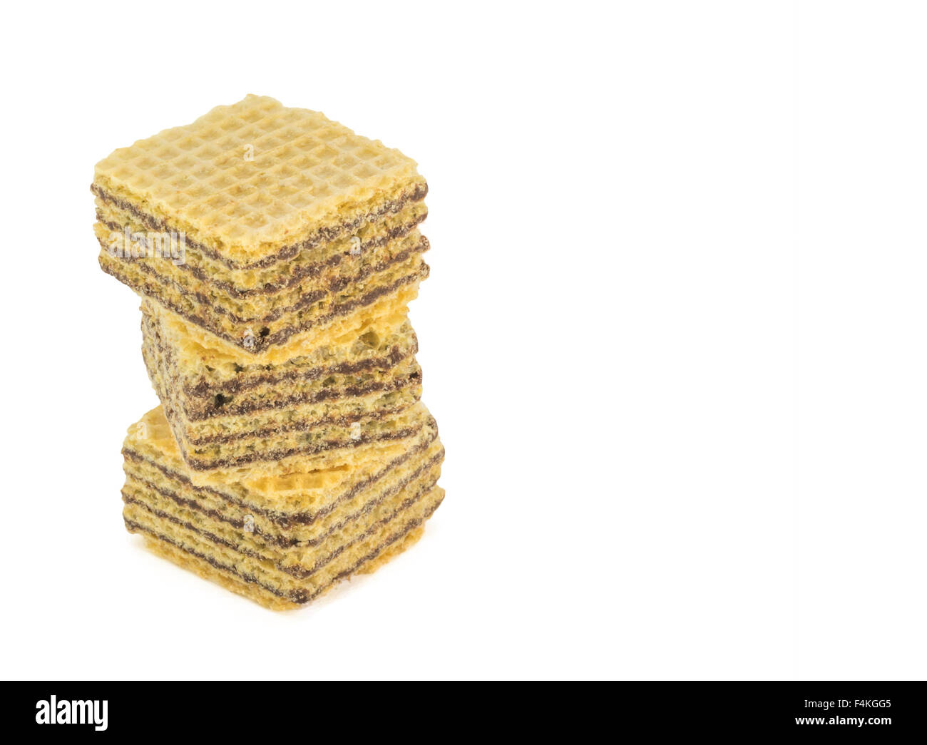 Chocolate wafer cubes isolated white background Stock Photo - Alamy