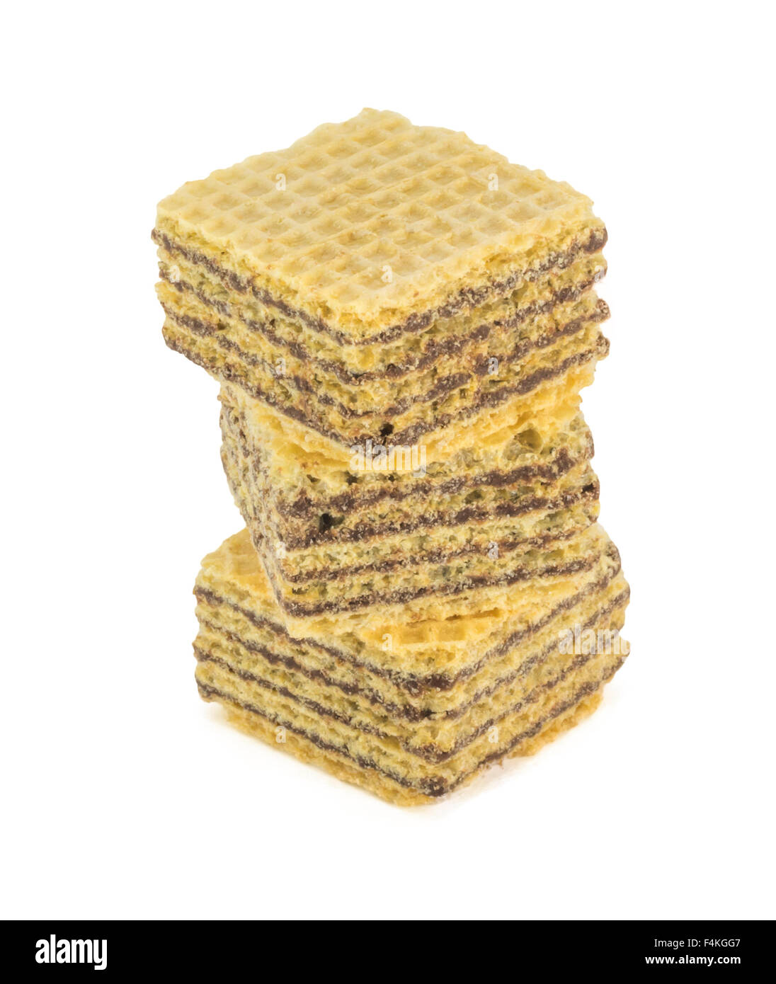 Chocolate wafer cubes isolated white background Stock Photo - Alamy