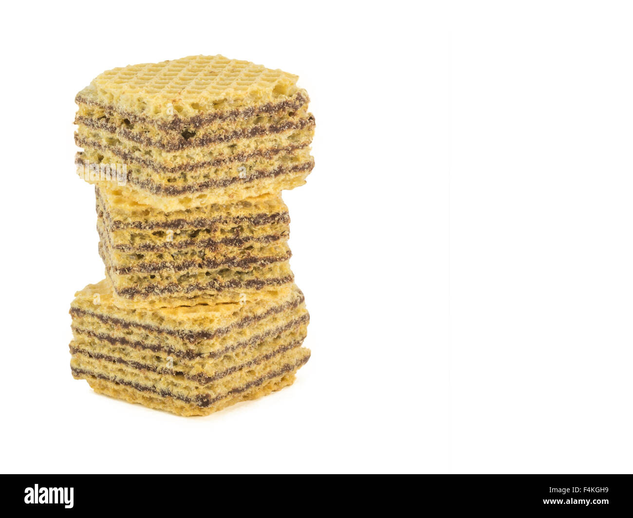 Chocolate wafer cubes isolated white background Stock Photo - Alamy