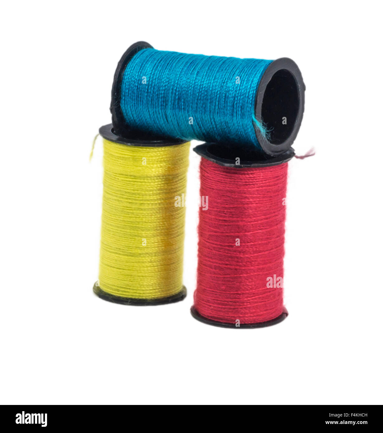 Multicolor sewing threads with isolated white background Stock Photo ...