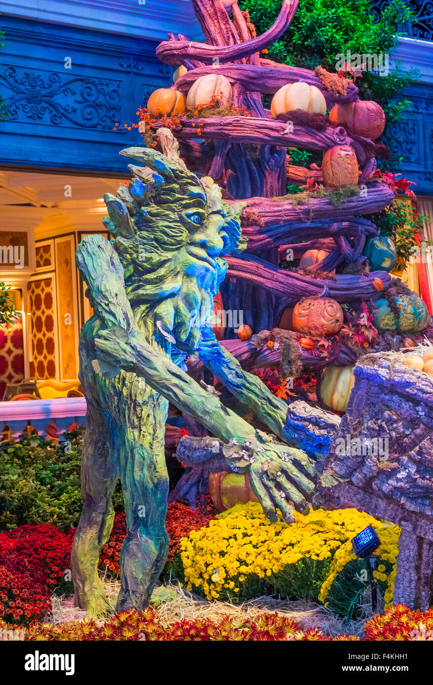 Fall season in Bellagio Hotel Conservatory & Botanical Gardens in Las Vegas Stock Photo