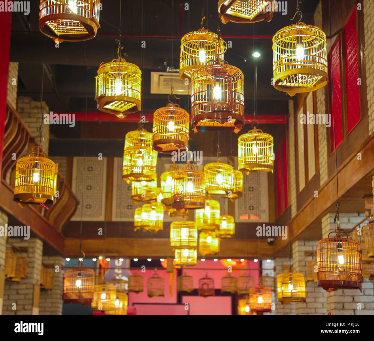Bird cage lamp decorations Stock Photo - Alamy - Large Bird Cage Lighting Ideas