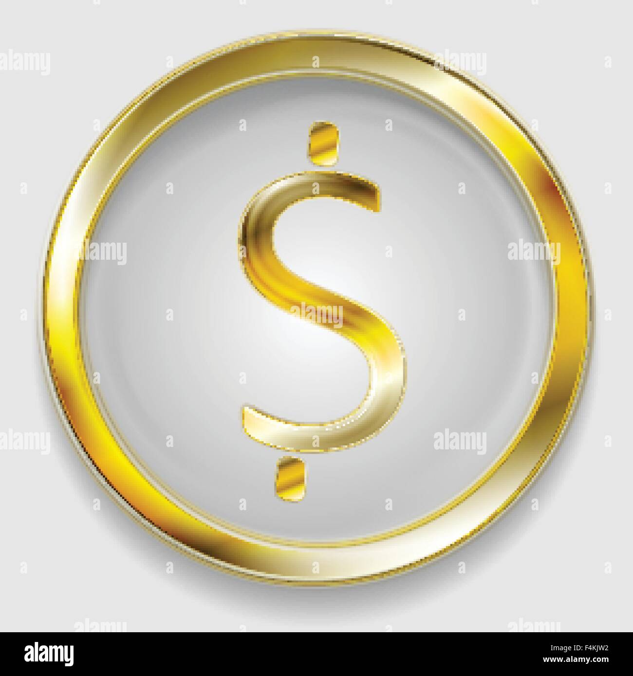Concept golden dollar symbol logo in circle. Vector background Stock ...