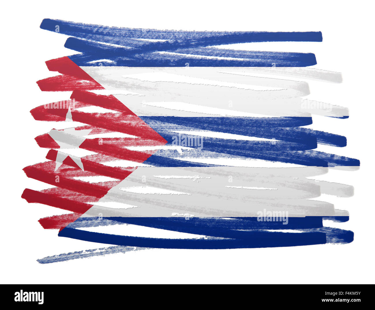 Flag illustration made with pen - Cuba Stock Photo