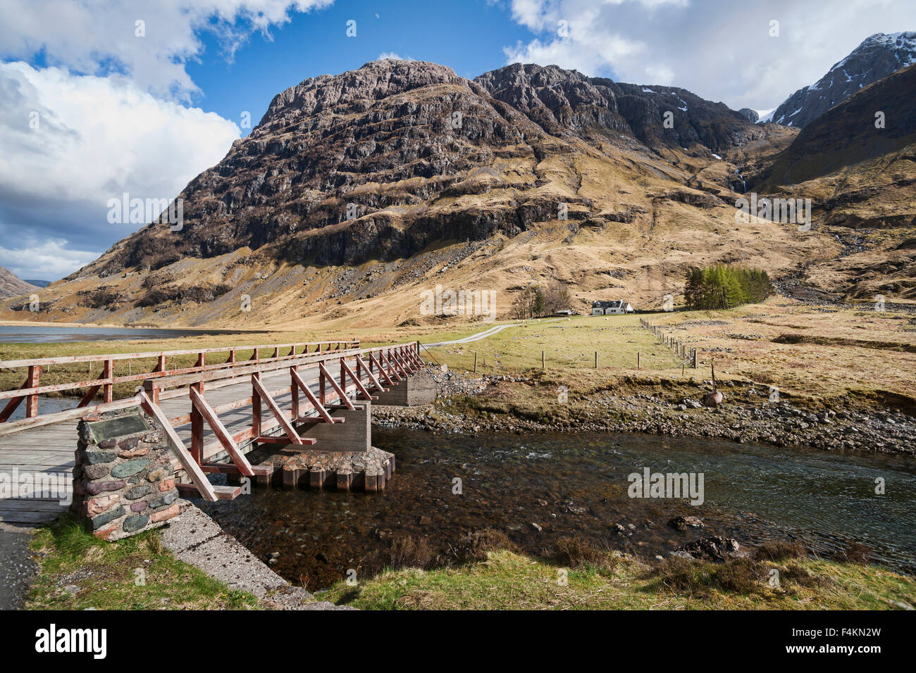 Moody Glencoe; Glen; Coe; River, Loch Achtriochtan, Highland, Lochaber, Scotland, UK Stock Photo