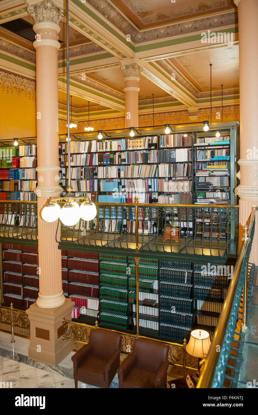 The Library, Kansas State Capitol, Topeka, Kansas, USA Stock Photo