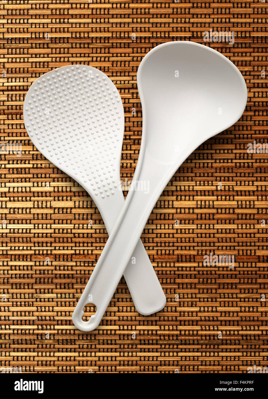 White spatula and ladle on the textured background Stock Photo Alamy