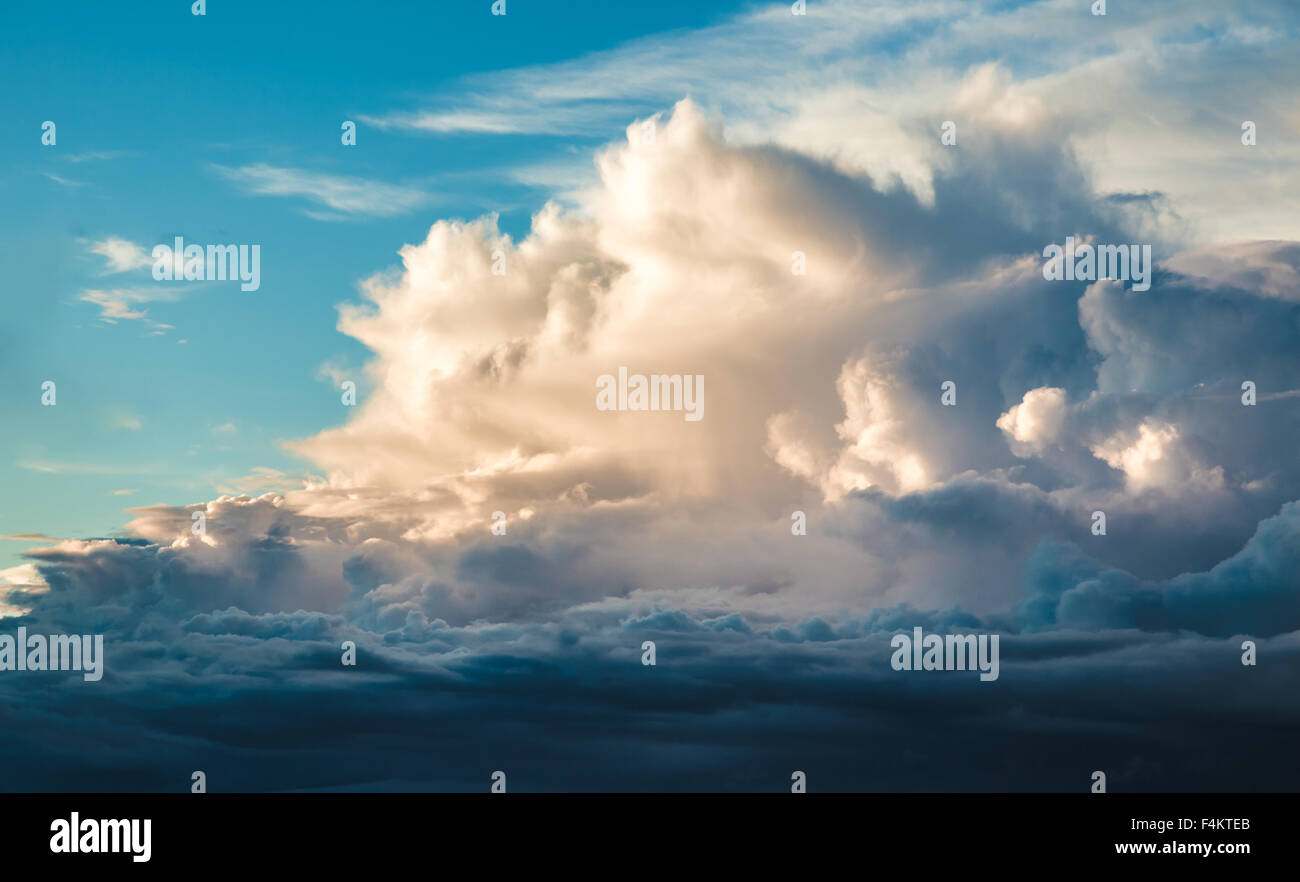 Thick white clouds in the blue sky Stock Photo Alamy