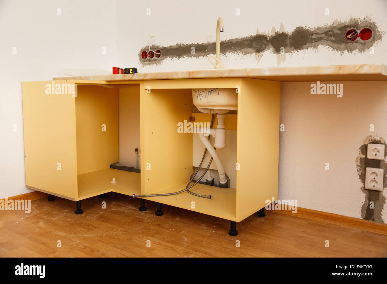 Furniture manufacturing inside with kitchen boxes Stock Photo Alamy