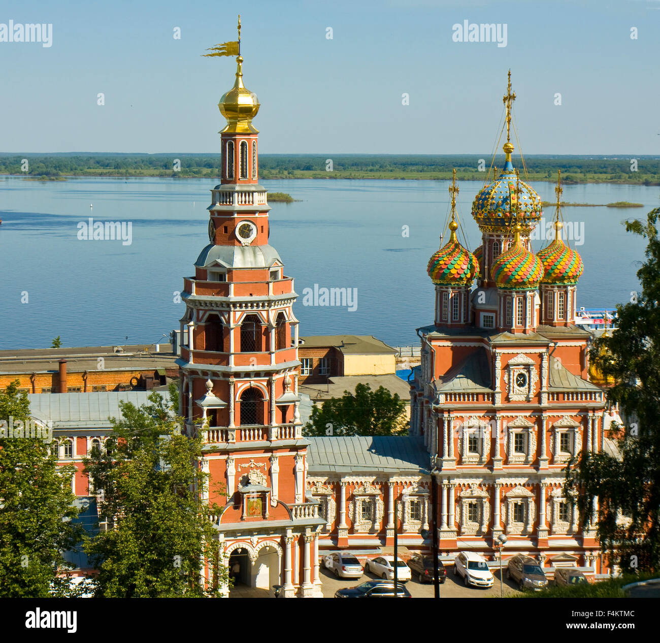 Stroganovskaya orthodox church of Saint Mary in town Nizhny Novgorod on ...