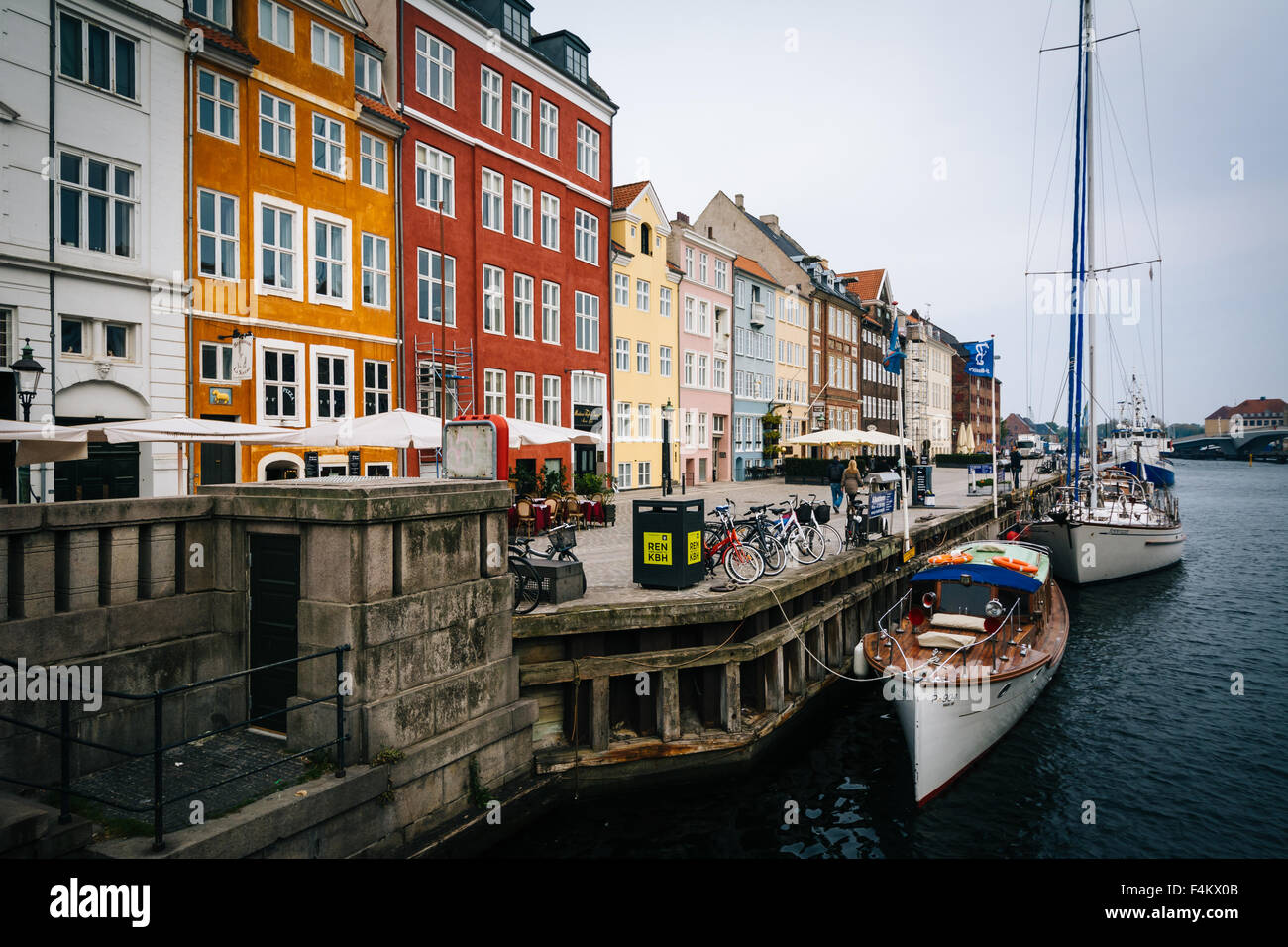 The Nyhavn Canal, in Copenhagen, Denmark. Stock Photo