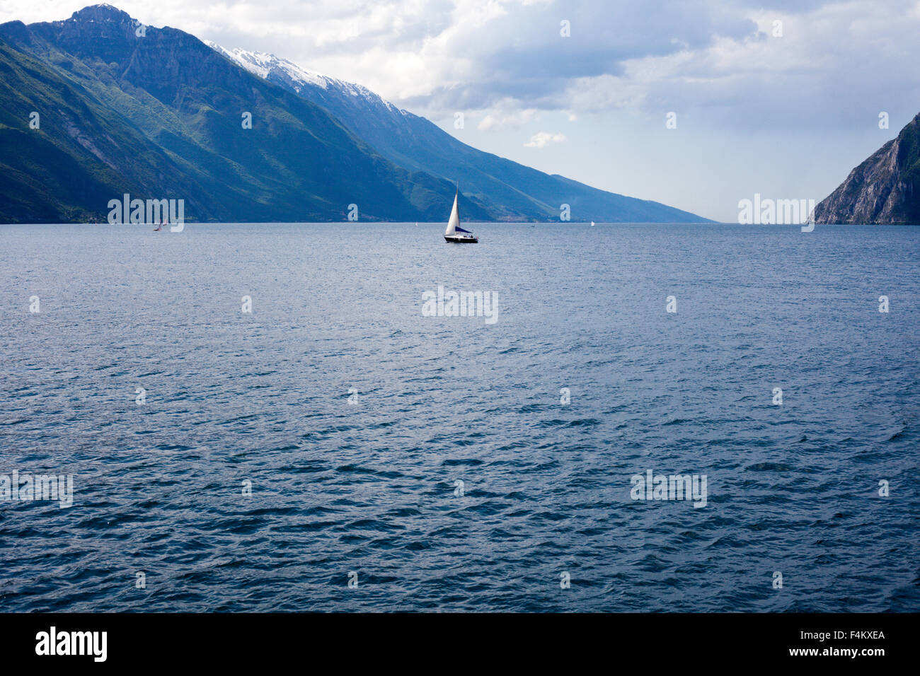 Sailing ship on Lake Garda Stock Photo