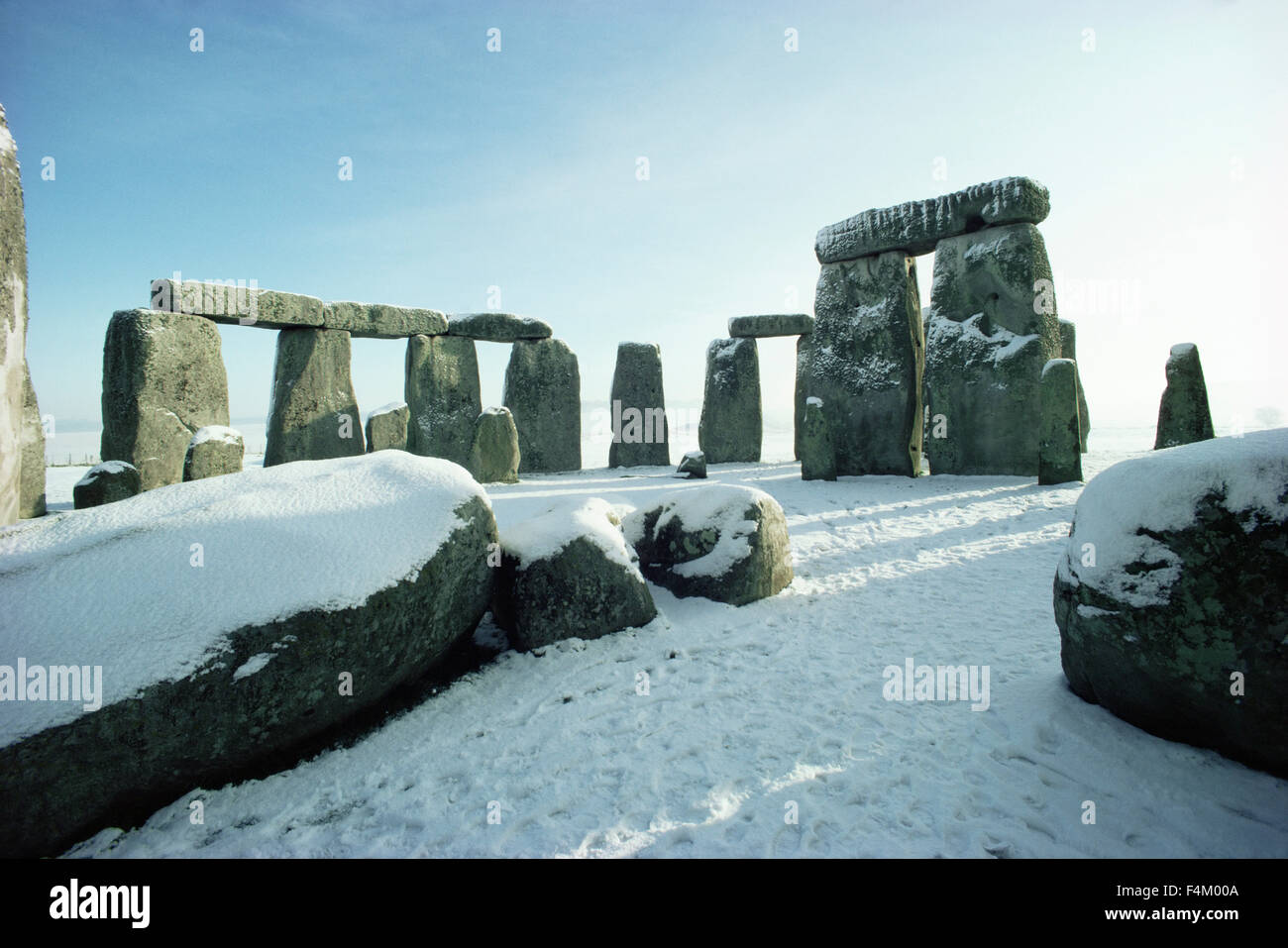 Stonehenge, UNESCO World Heritage Site, in winter, Wiltshire, England